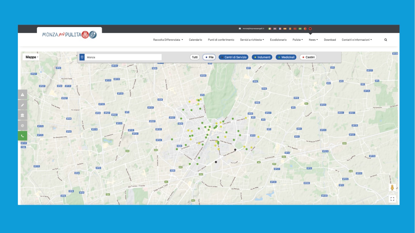 Monza Pulita | La mappa interattiva sviluppata da eWeb - eWeb